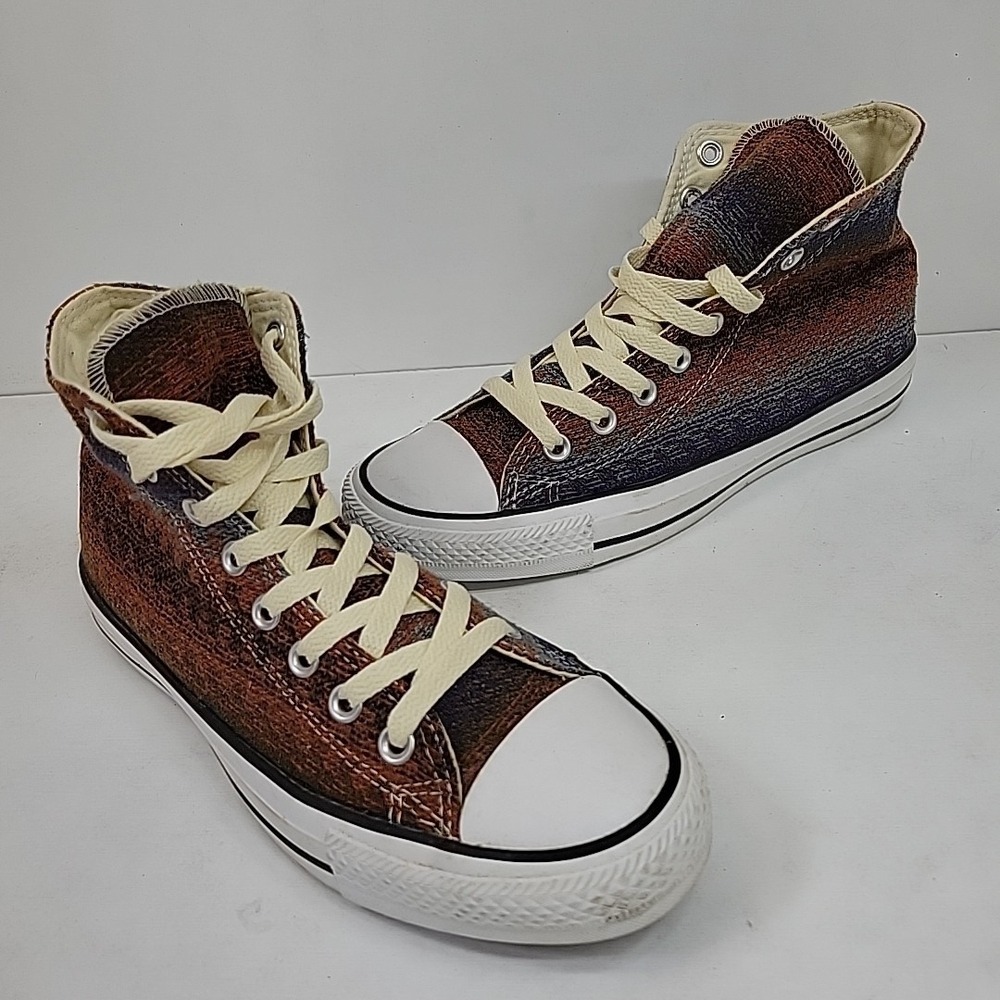 Converse All Star Mens 7 Womens 9 Blue/Orange Hi Tops Padded  Non‎ Slip Casual